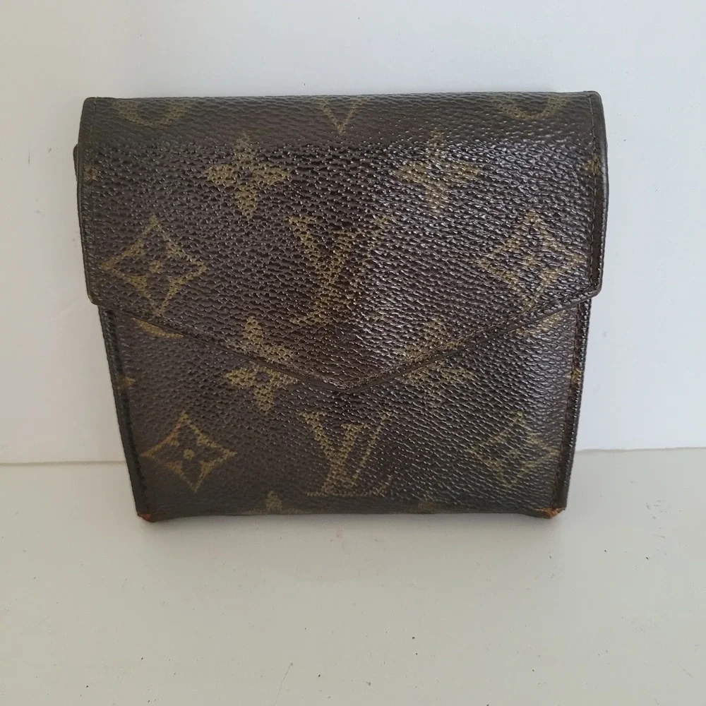 Louis Vuitton Monogram Canvas Elise Trifold Wallet Brown Compact Wallet